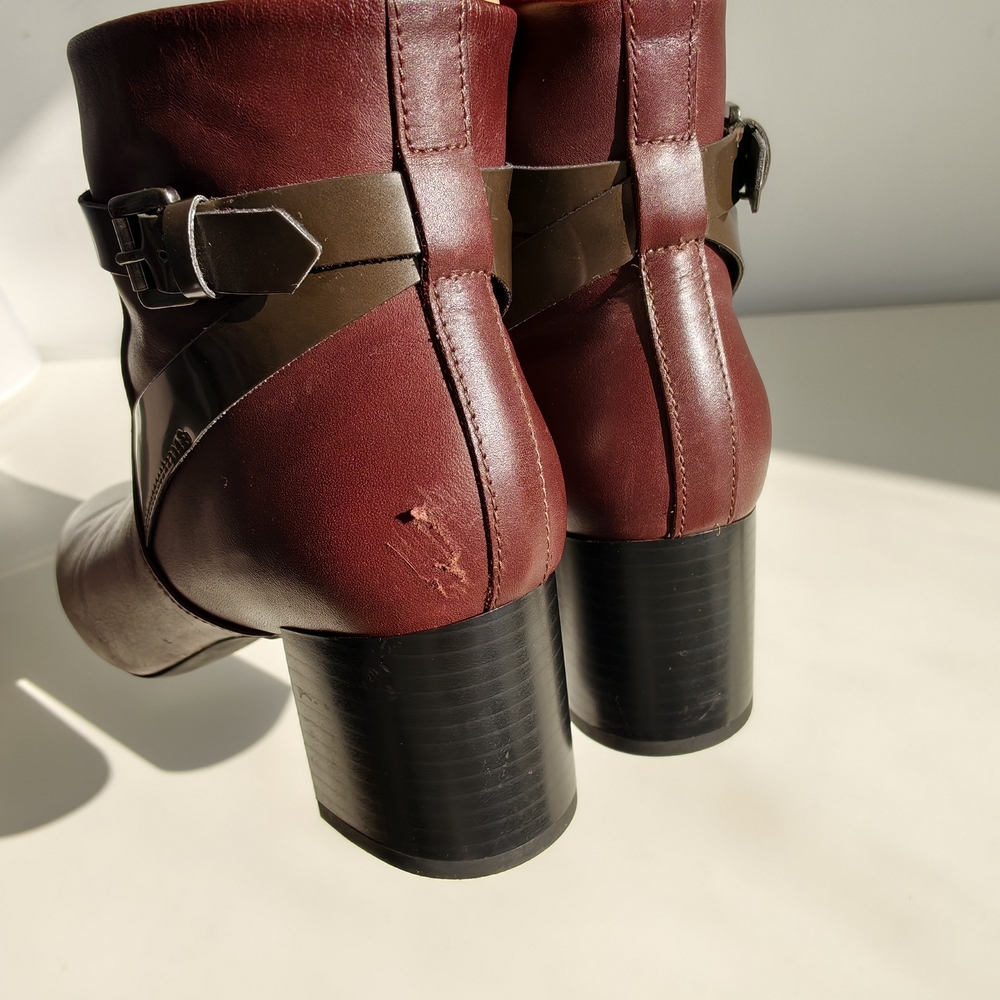 Geox Elegant Marron Leather Ankle Boots - Picture 4 of 8